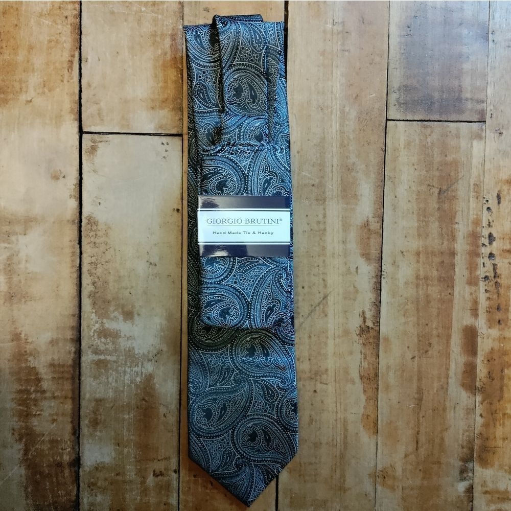 Georgio Brutini paisley tie hanky new office wedding spring easter formal gift